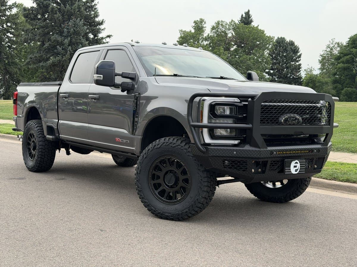 truck with black wheels