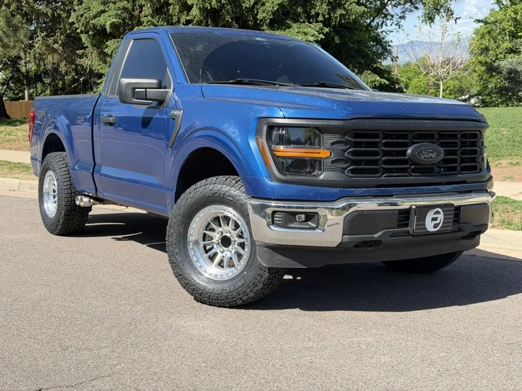 Lock Off-Road Baja Polished Silver Aftermarket Wheel on 2024 Ford F-150