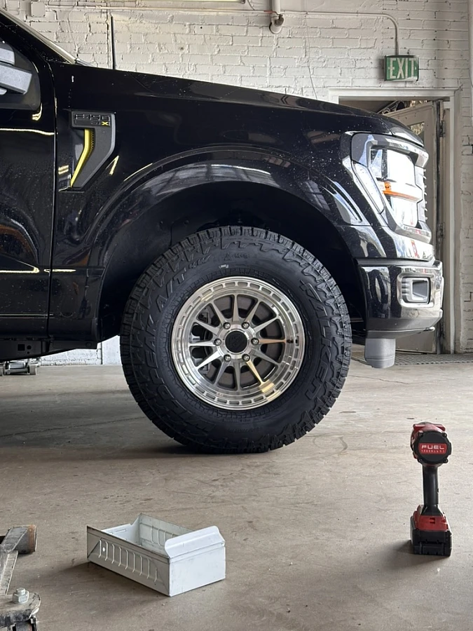 2025 Ford F-150 with Lock Off-Road Baja Polished Silver Wheels