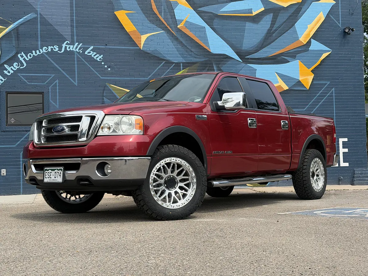 2012 Ford F-150 with Lock Off-Road Combat Polished Silver Wheels