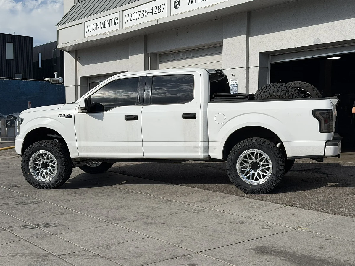 2019 Ford F-150 with Lock Off-Road Combat Polished Silver Rims