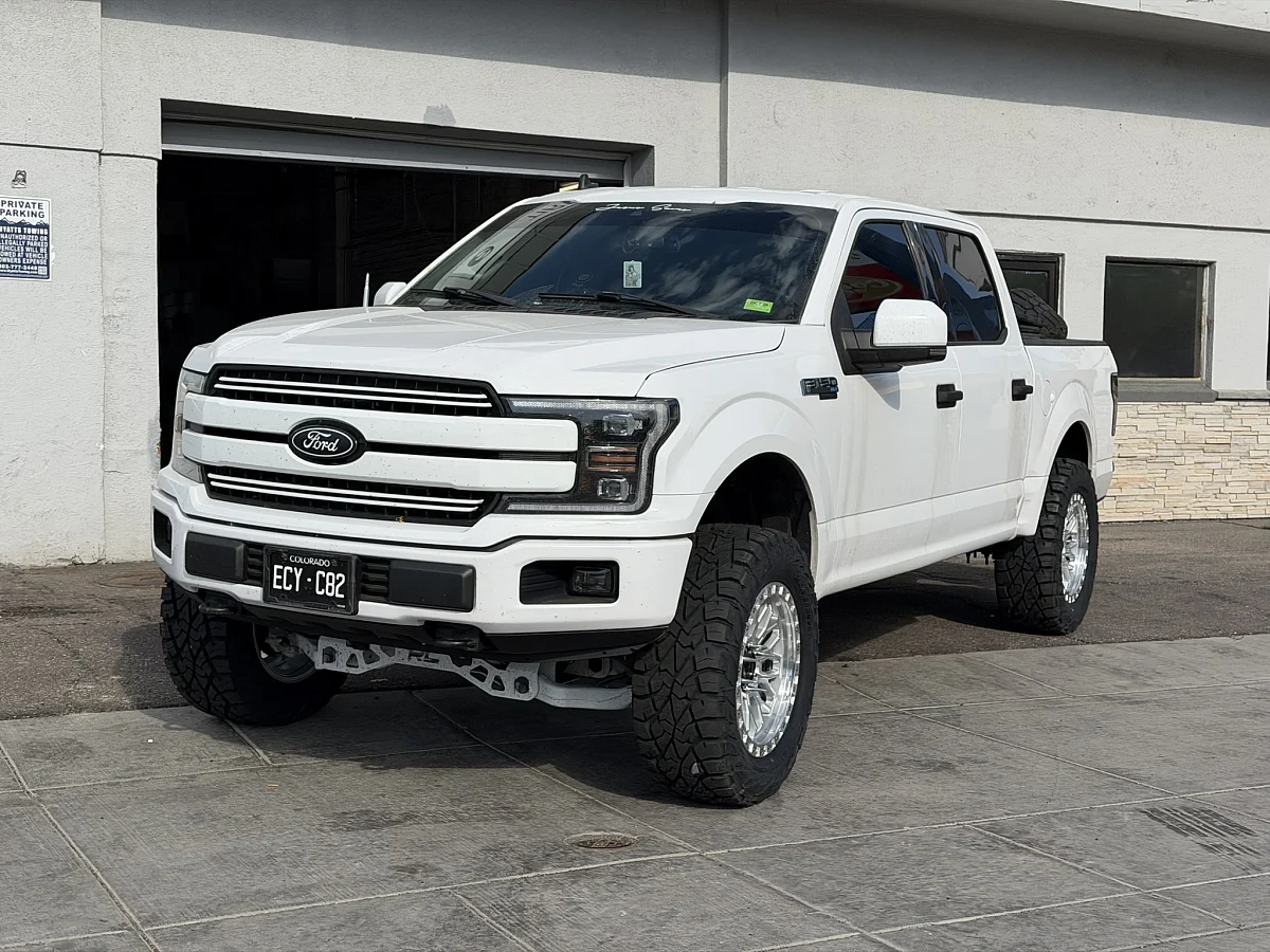 2019 Ford F-150 with Lock Off-Road Combat Polished Silver Wheels
