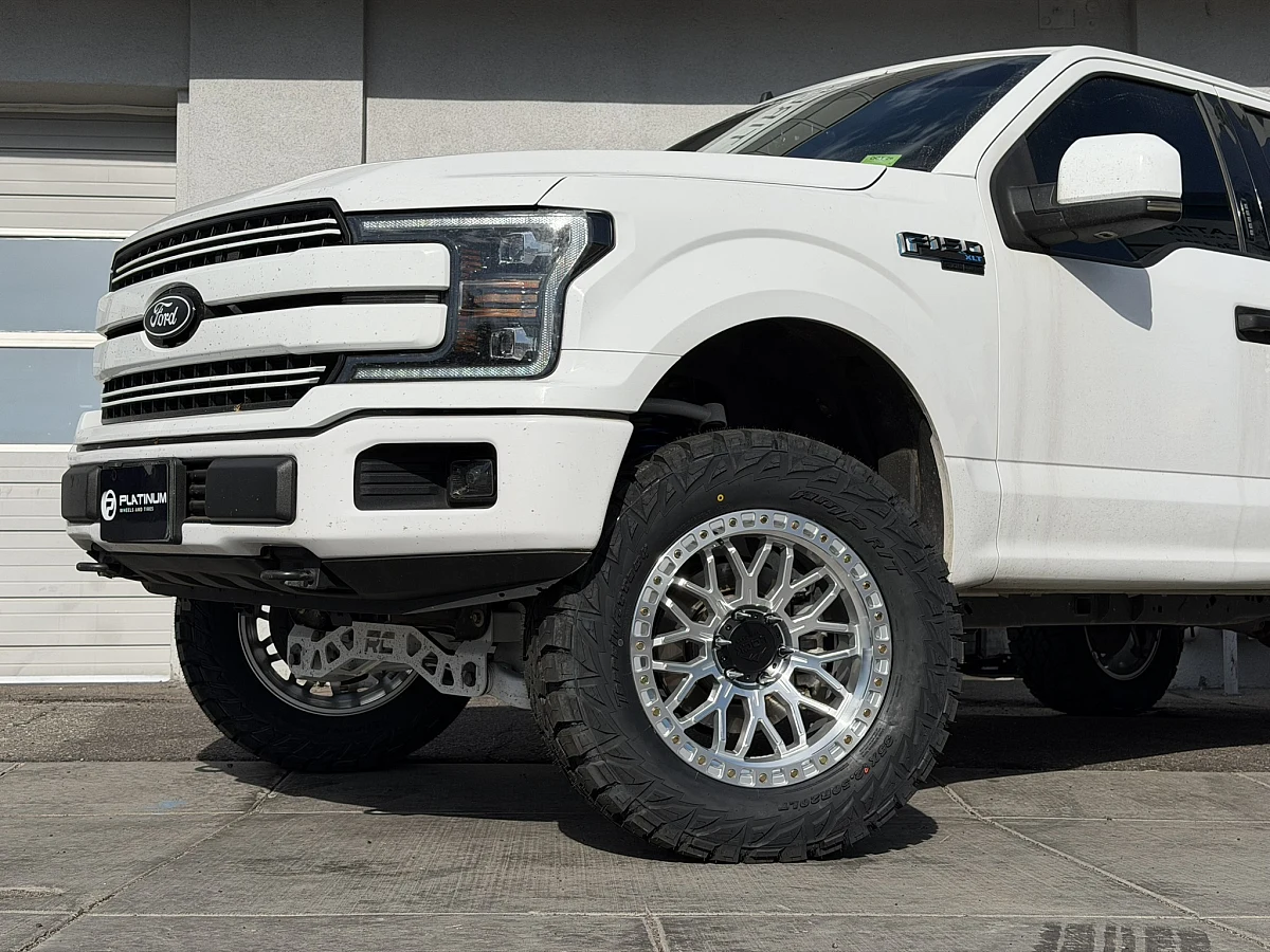 Lock Off-Road Combat Polished Silver Aftermarket Wheel on 2019 Ford F-150