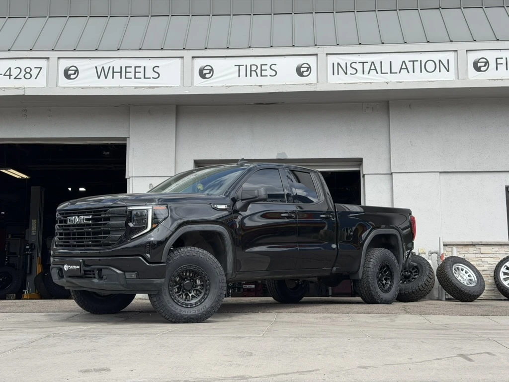 2025 GMC Sierra 1500 Fitted with Black Lock Off-Road Commando Rims
