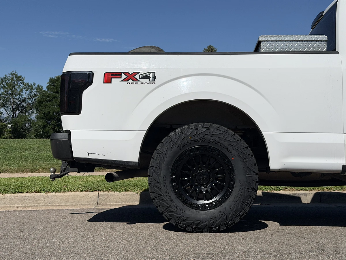 2016 Ford F-150 with Matte Black w Gloss Black Ring Lock Off-Road Grit Rims