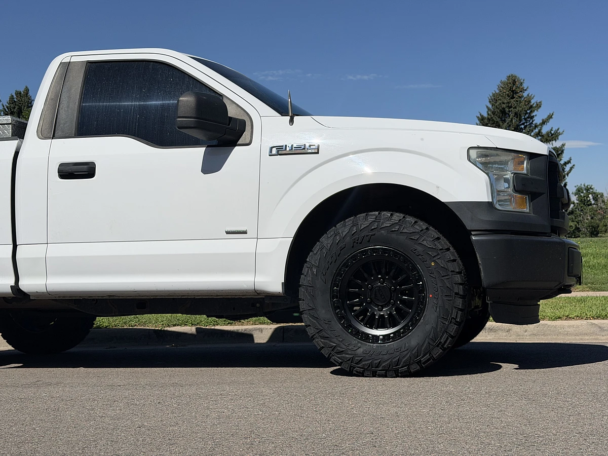 2016 Ford F-150 Running Lock Off-Road Grit Matte Black w Gloss Black Ring