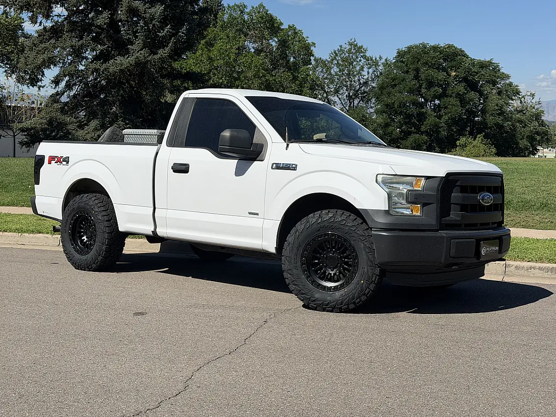 Lock Off-Road Grit Matte Black w Gloss Black Ring Aftermarket Wheel on 2016 Ford F-150