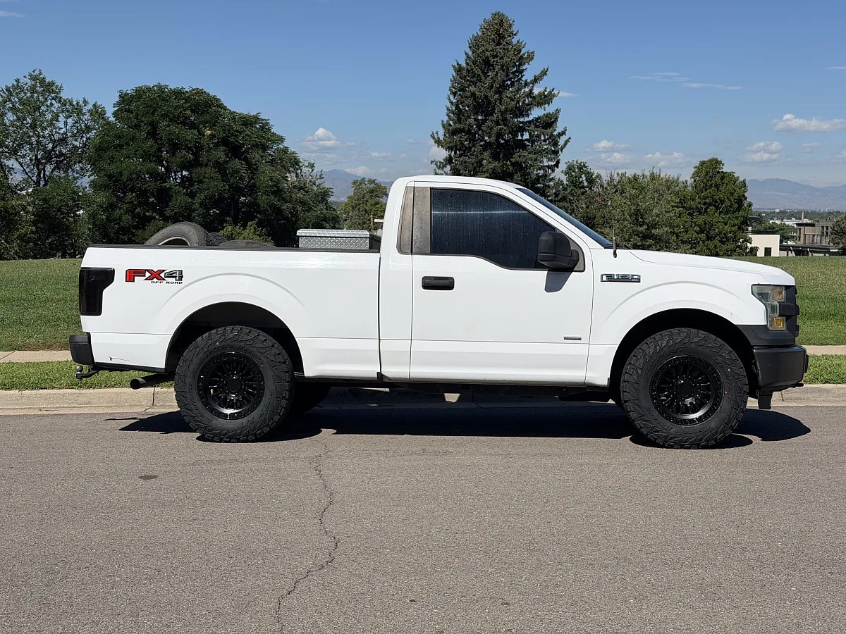 Lock Off-Road Grit Matte Black w Gloss Black Ring Rim on 2016 Ford F-150