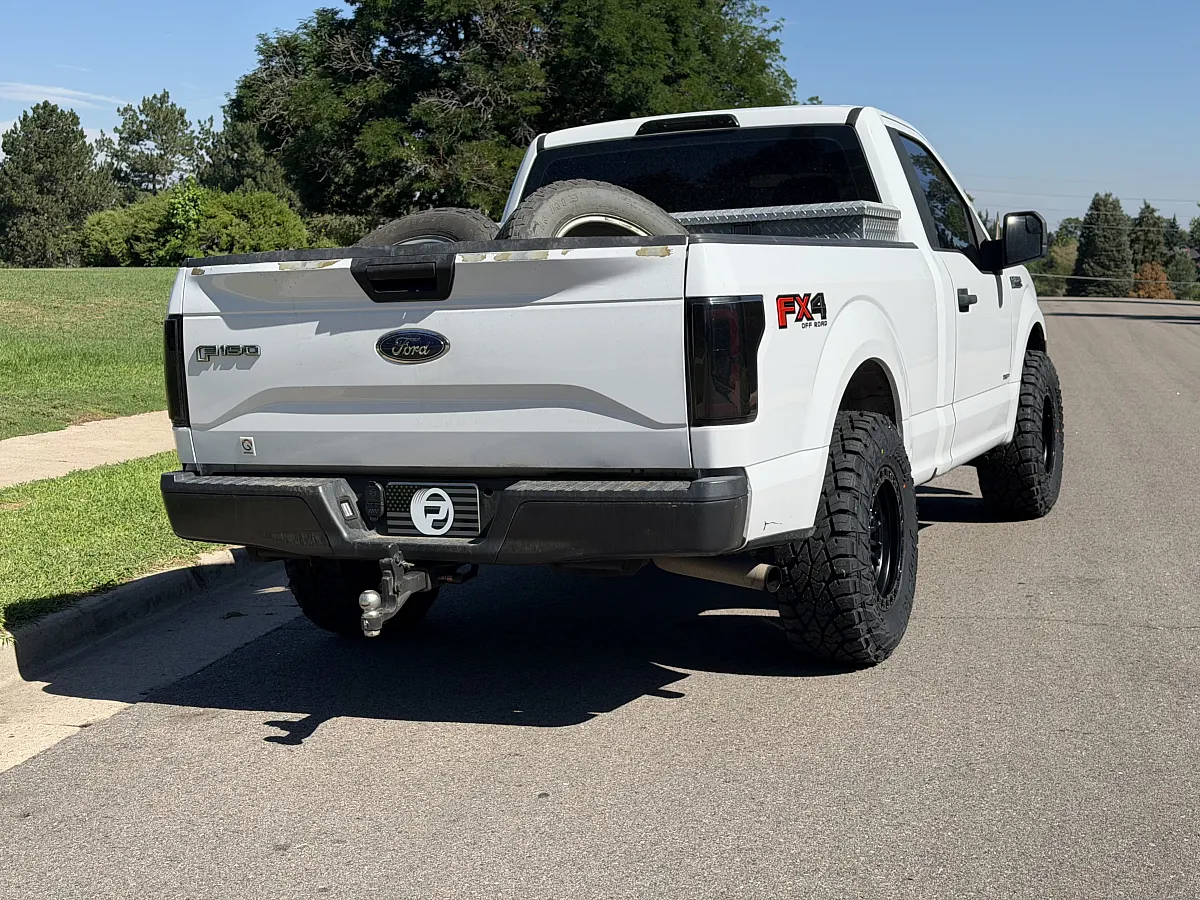 Lock Off-Road Matte Black w Gloss Black Ring Grit Wheel on 2016 Ford F-150