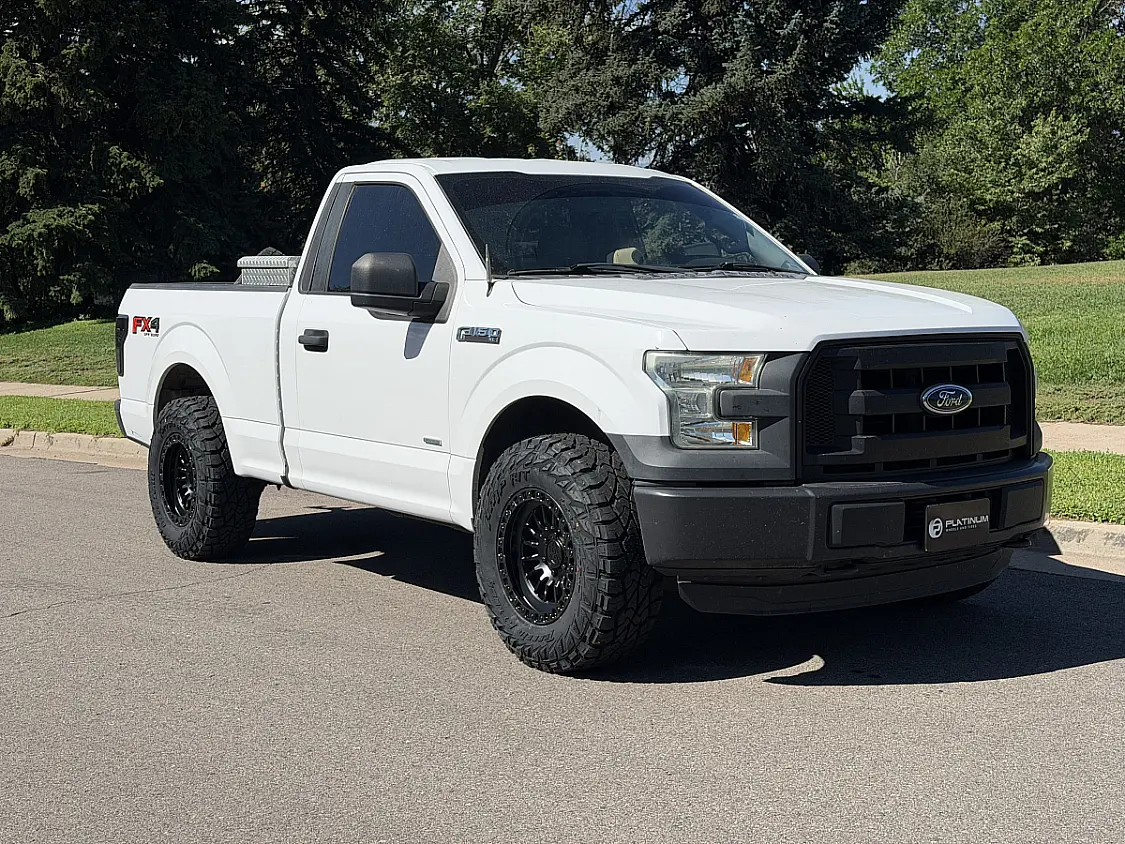 Matte Black w Gloss Black Ring Lock Off-Road Grit on 2016 Ford F-150