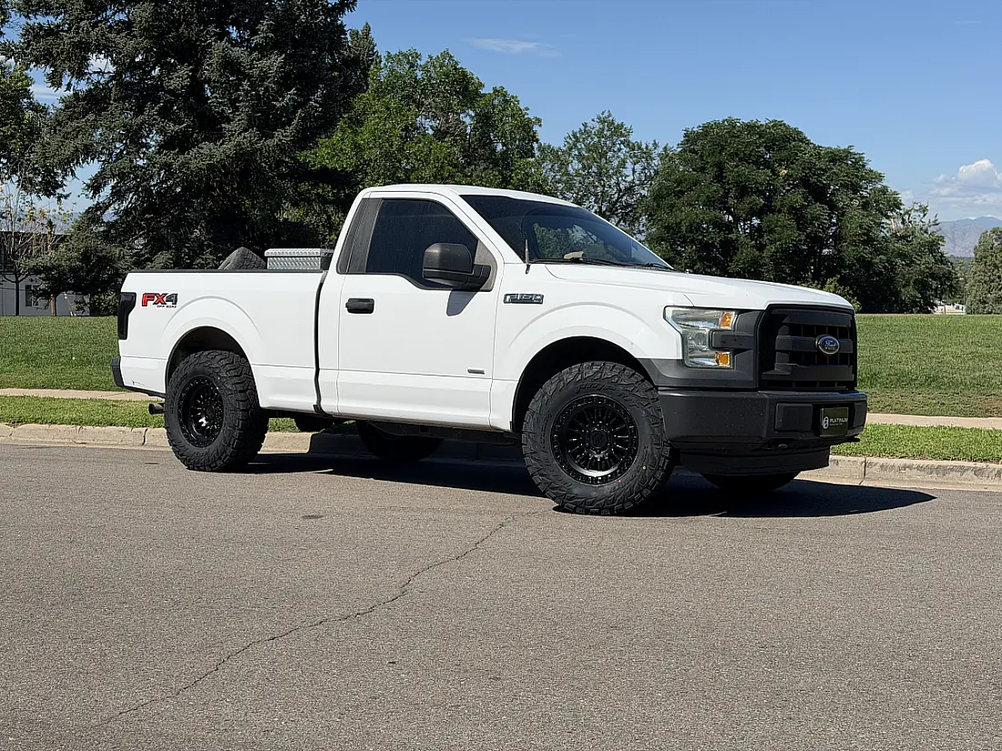 Matte Black w Gloss Black Ring Lock Off-Road Grit Rim on 2016 Ford F-150