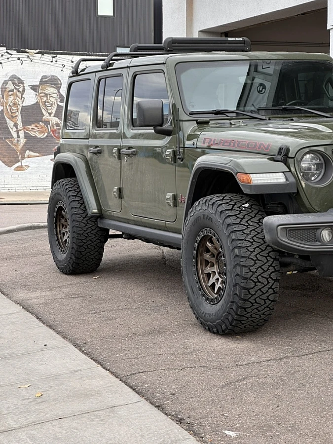 2022 Jeep Wrangler with Bronze Lock Off-Road Lunatic Rims