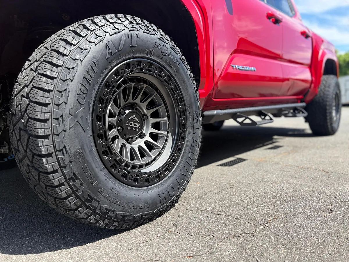 2022 Toyota Tacoma with Lock Off-Road Mojave Charcoal Rims