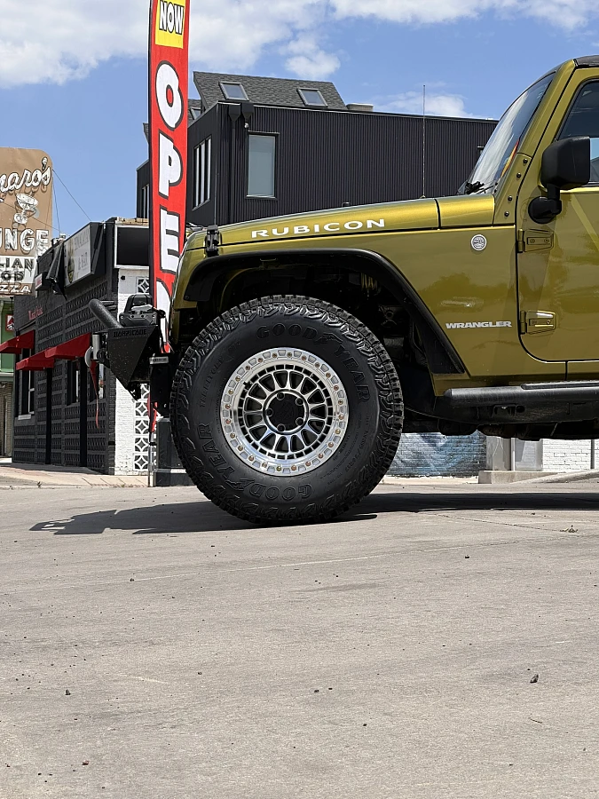 2017 Jeep Wrangler with Lock Off-Road Mojave Polished Wheels