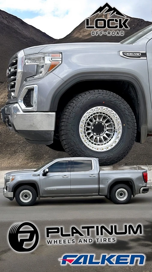 2022 GMC Sierra 1500 with Polished Lock Off-Road Mojave Rims