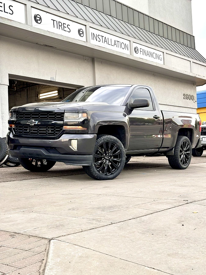Replica Wheels 22" Denali 1107 Black Rim on 2015 Chevrolet Silverado 1500