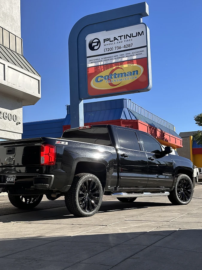 Replica Wheels 22" Denali 1107 Black Rim on 2016 Chevrolet Silverado 1500