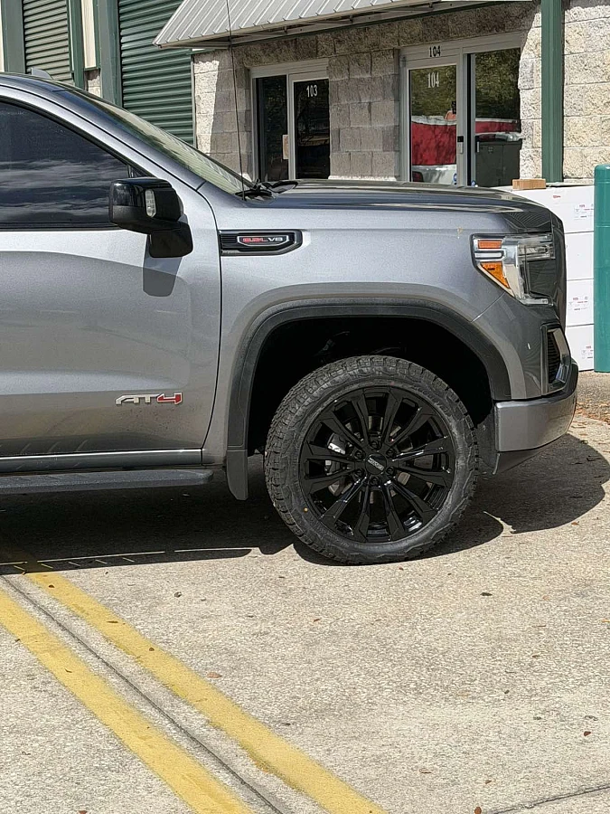 2022 GMC Sierra 1500 with Replica Wheels 22" Denali 1107 Black Wheels