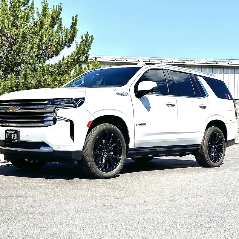 Replica Wheels 22" Denali 1107 Black Rim on 2024 Chevrolet Tahoe