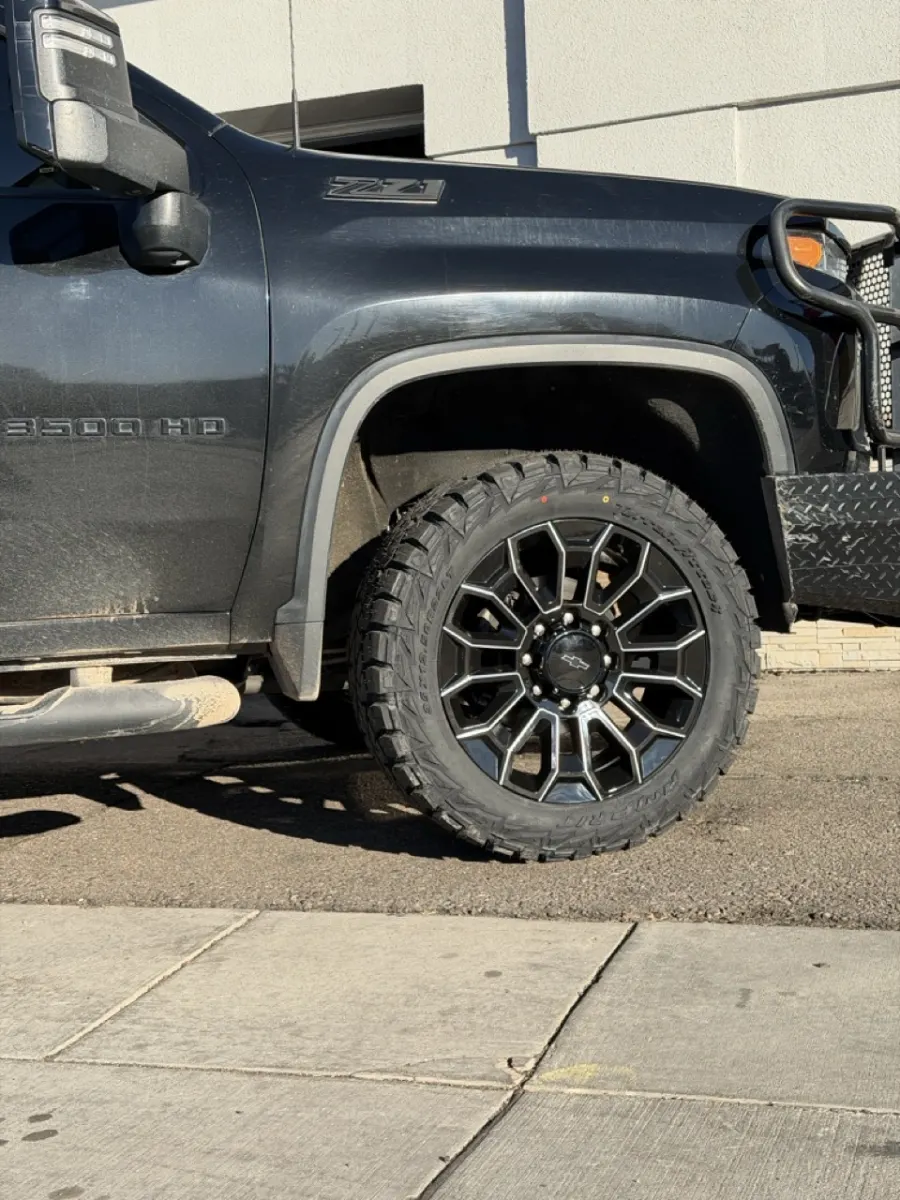 Black and Milled Wheels Replica Wheels 22" High Country 8x180mm Style 1140 on 2024 Chevrolet Silverado 3500HD
