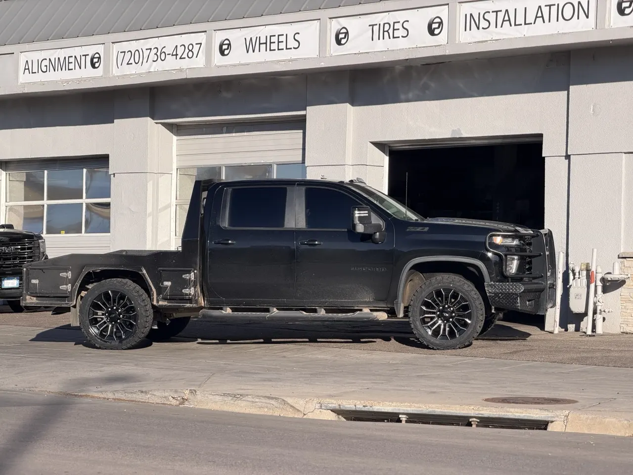 Replica Wheels Black and Milled Rims on 2024 Chevrolet Silverado 3500HD