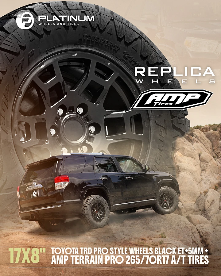 2017 Toyota 4Runner with Replica Wheels 17" TRD Pro 302 Black Rims