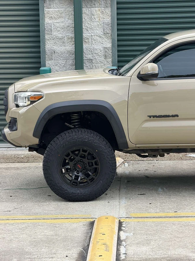 Black Replica Wheels 17" TRD Pro 302 on 2021 Toyota Tacoma