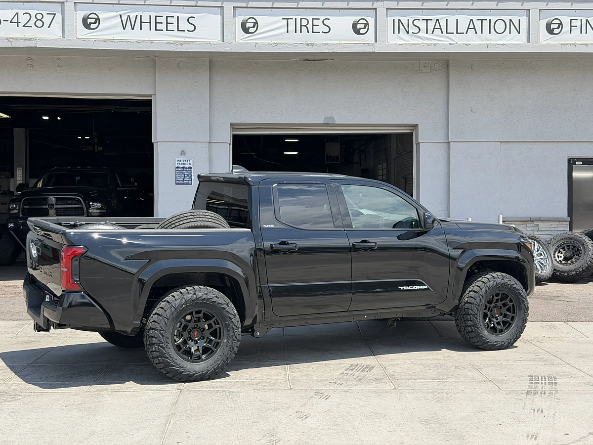 Replica Wheels 17" TRD Pro 302 Black Aftermarket Wheel on 2024 Toyota Tacoma