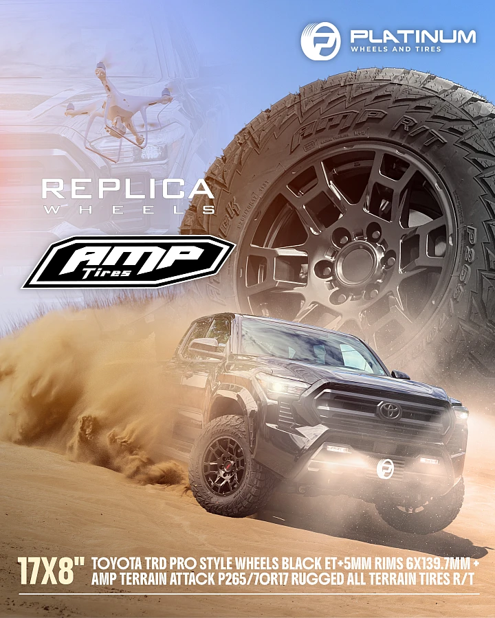 Replica Wheels 17" TRD Pro 302 Black on 2026 Toyota Tacoma