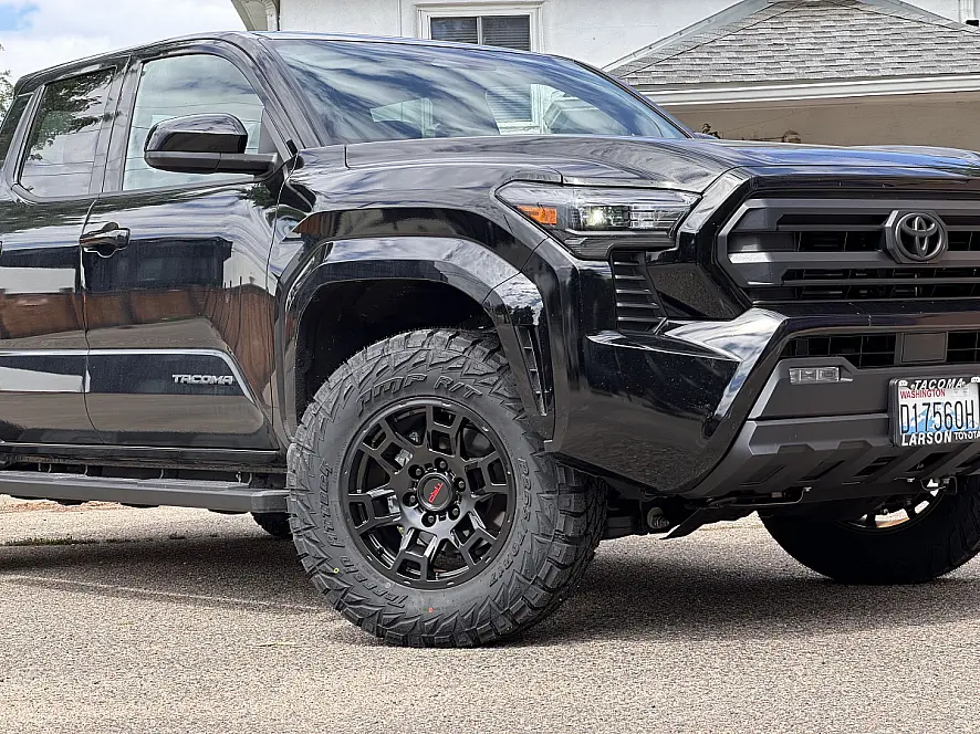 Replica Wheels 17" TRD Pro 302 Black Aftermarket Wheel on 2026 Toyota Tacoma