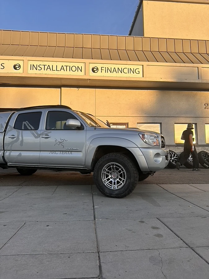 Silver Replica Wheels 17" TRD Pro 305 on 2013 Toyota Tacoma
