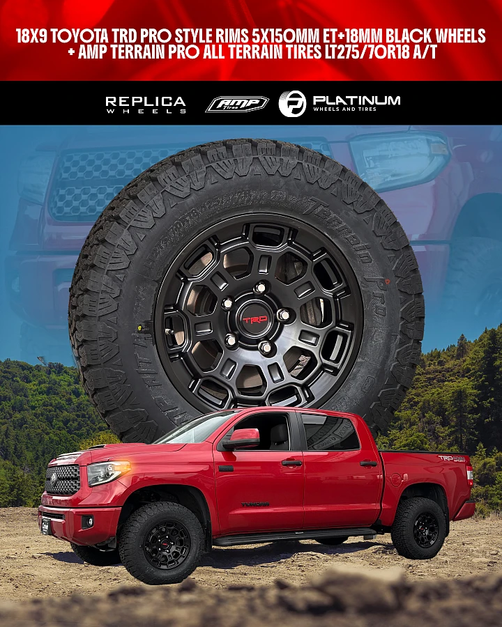 2023 Toyota Tundra Replica Wheels 18" TRD Pro 303 Black Wheel