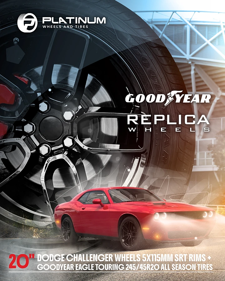 Replica Wheels 20" SRT Widebody 1133 Black on 2022 Dodge Challenger