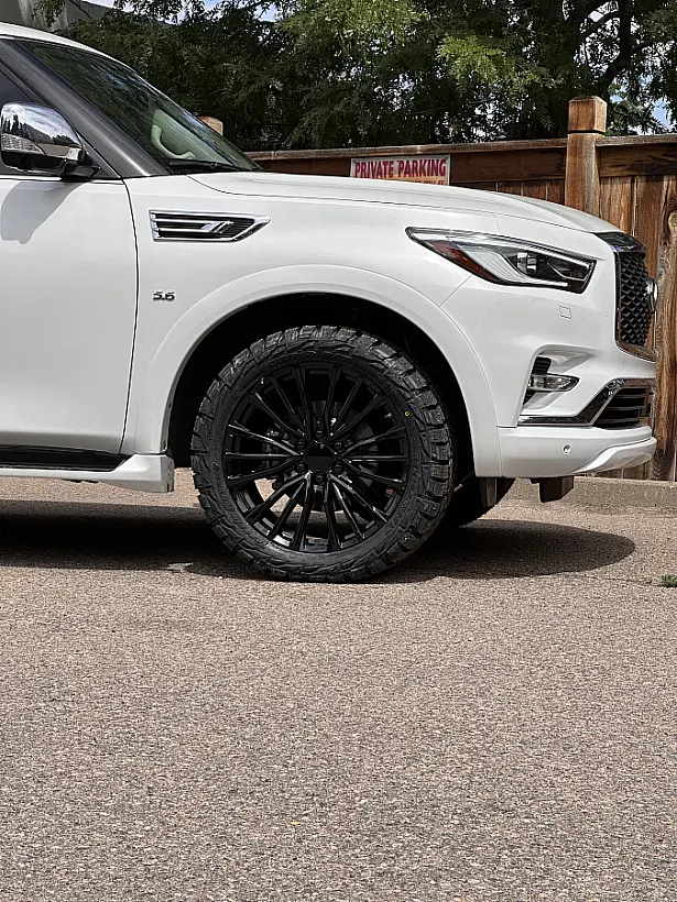 2020 Infiniti QX80 with Replica Wheels 22" Escalade V 4483 Gloss Black Wheels