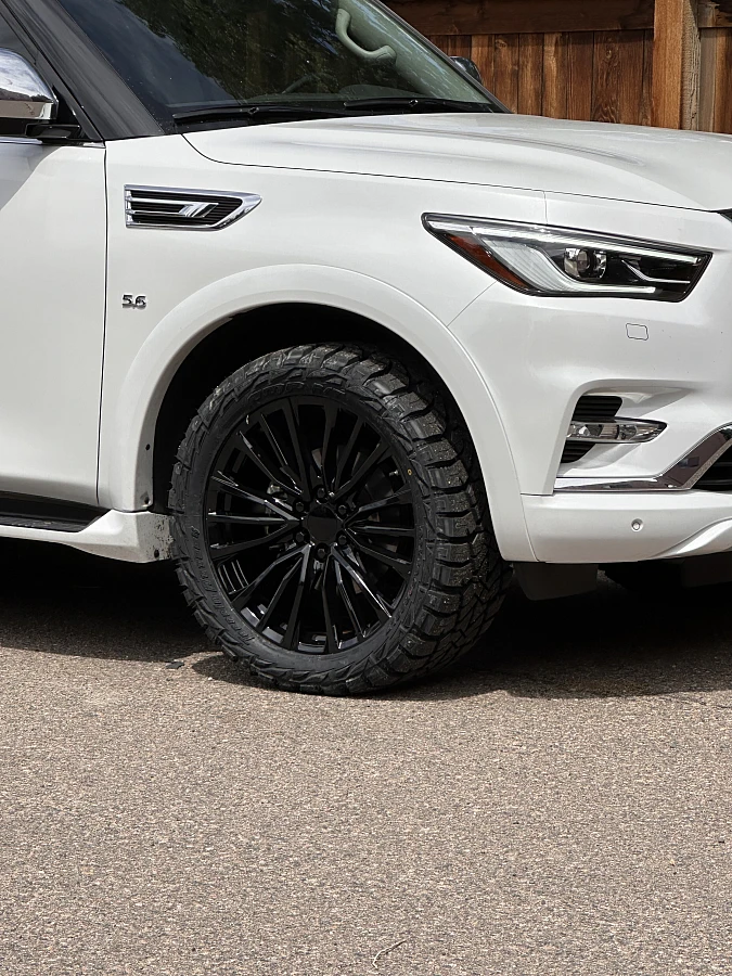 2020 Infiniti QX80 Running Replica Wheels 22" Escalade V 4483 Gloss Black