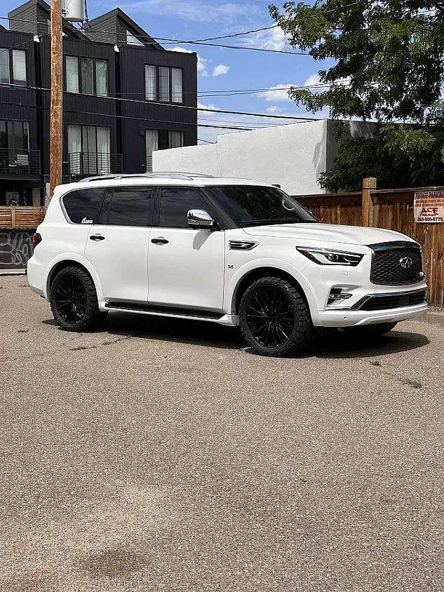 Replica Wheels 22" Escalade V 4483 Gloss Black Aftermarket Wheel on 2020 Infiniti QX80