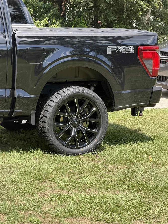 2024 Ford F-150 with Replica Wheels 22" Ford F150 Platinum 1125 Black and Milled Wheels