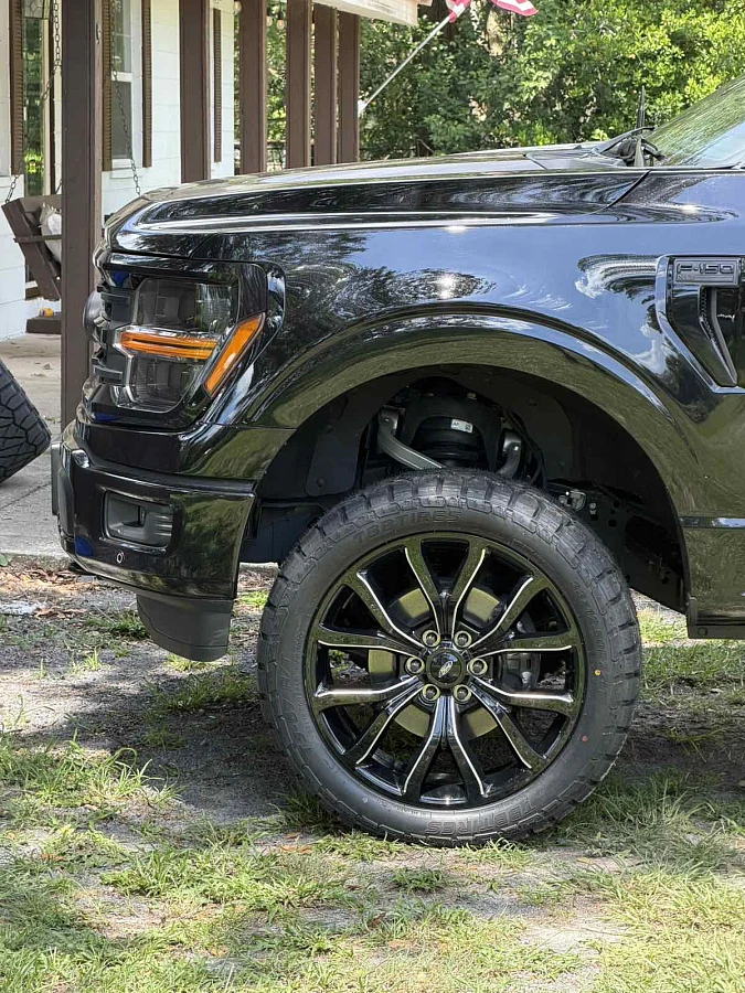 Black and Milled Replica Wheels 22" Ford F150 Platinum 1125 on 2024 Ford F-150