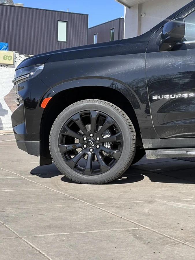 2025 Chevrolet Suburban with Replica Wheels 22" High Country 1115 Black Wheels