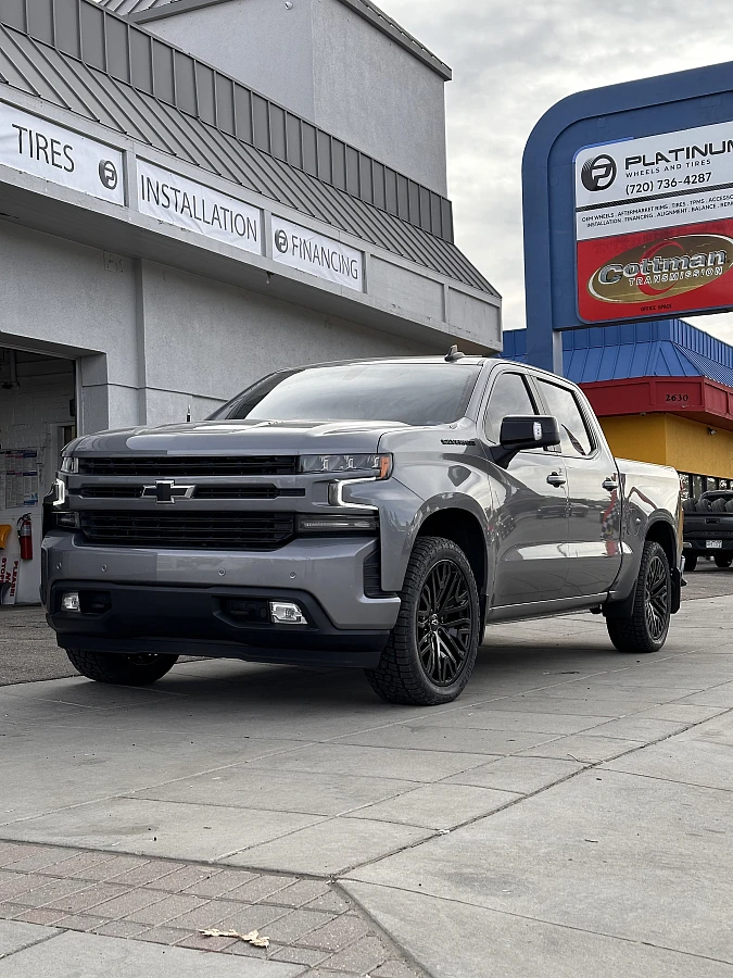 2025 Chevrolet Silverado 1500 with Replica Wheels 22" Hollander 1109 Black Wheels