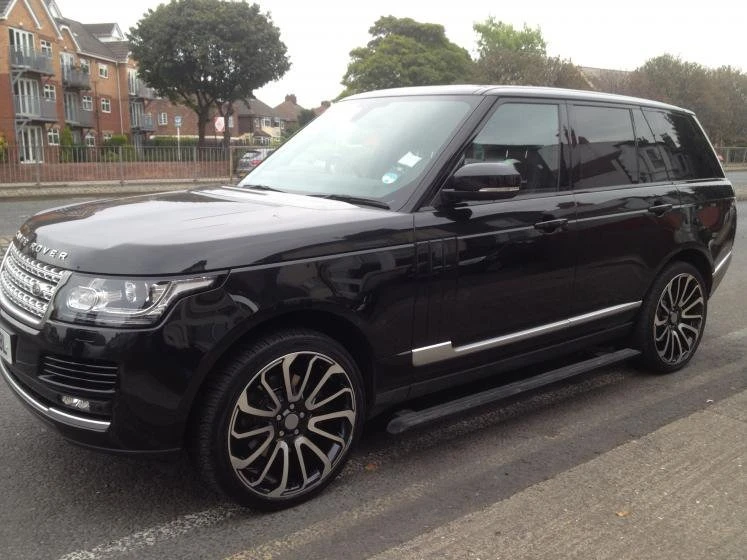 Replica Wheels 22" Range Rover Autobiography 1132 Black and Silver on 2018 Land Rover Range Rover Sport