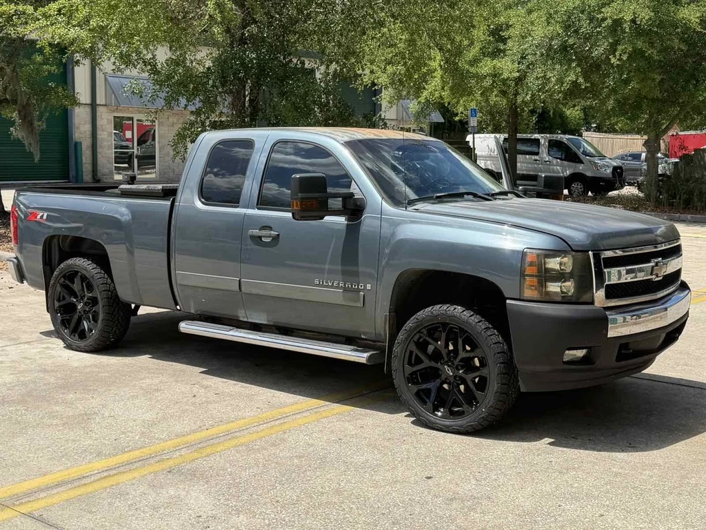 Replica Wheels 22" Snowflake Style 1101 Black Rim on 2010 Chevrolet Silverado 1500