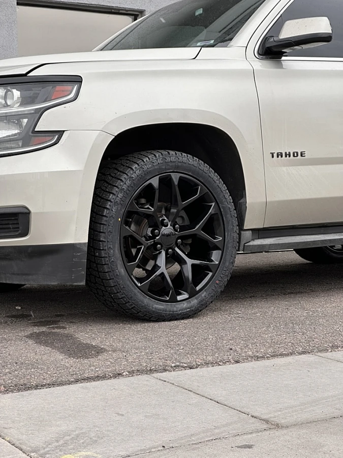 Black Replica Wheels 22" Snowflake Style 1101 on 2015 Chevrolet Tahoe