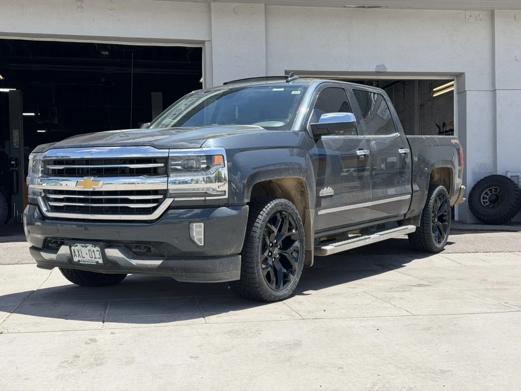 2016 Chevrolet Silverado 1500 with Replica Wheels 22" Snowflake Style 1101 Black Rims