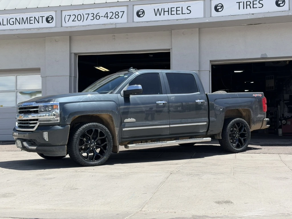 Replica Wheels 22" Snowflake Style 1101 Black on 2016 Chevrolet Silverado 1500