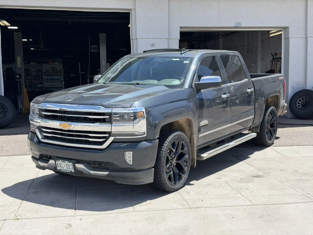 Replica Wheels 22" Snowflake Style 1101 Black Rim on 2016 Chevrolet Silverado 1500