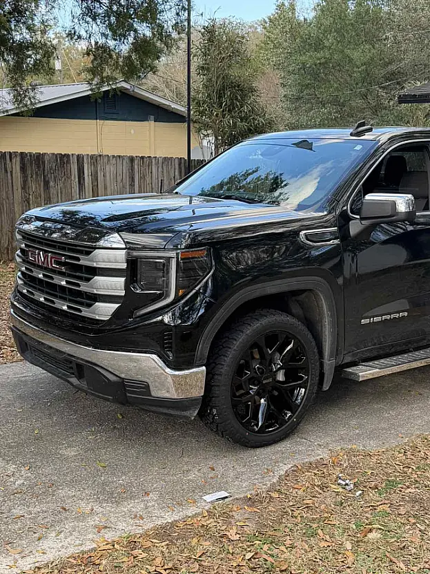 Replica Wheels 22" Snowflake Style 1101 Black on 2024 GMC Sierra 1500