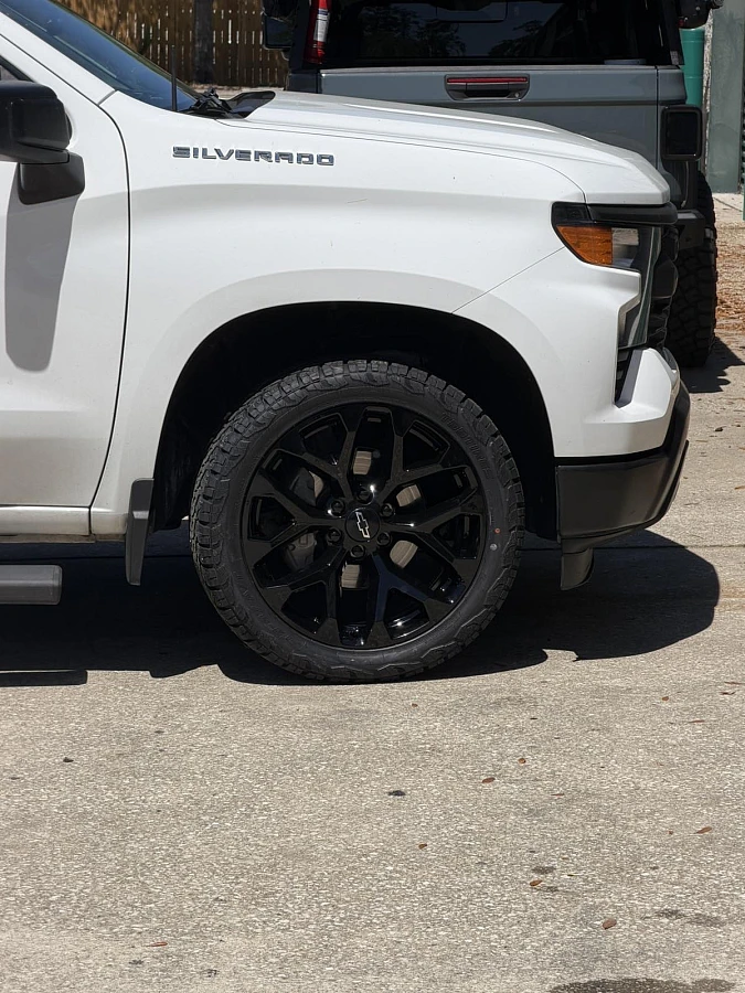 2026 Chevrolet Silverado 1500 with Replica Wheels 22" Snowflake Style 1101 Black Rims