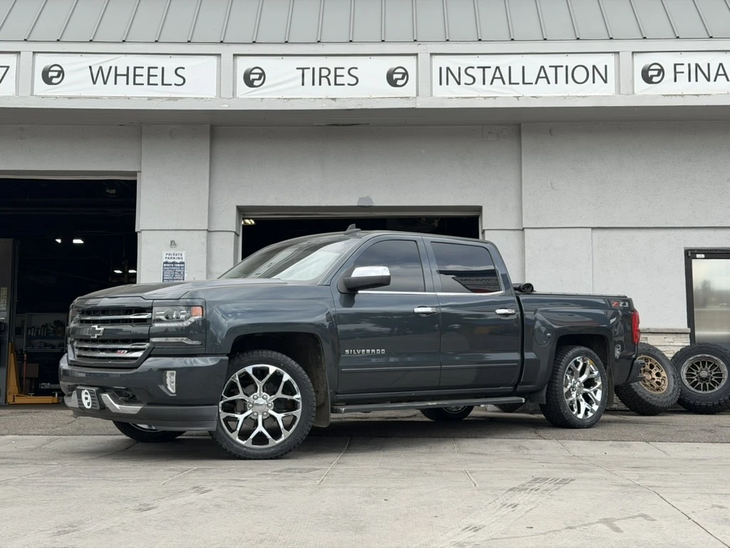 2016 Chevrolet Silverado 1500 Running Replica Wheels 22" Snowflake Style 1101 Chrome