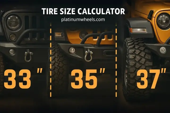 Visual tire size comparison tool for calculating tire fitment differences